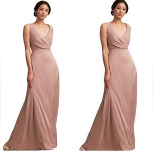 BHLDN Donna Morgan Collaboration NEW Size 8 Sabine Blush Satin Formal Gown NWT